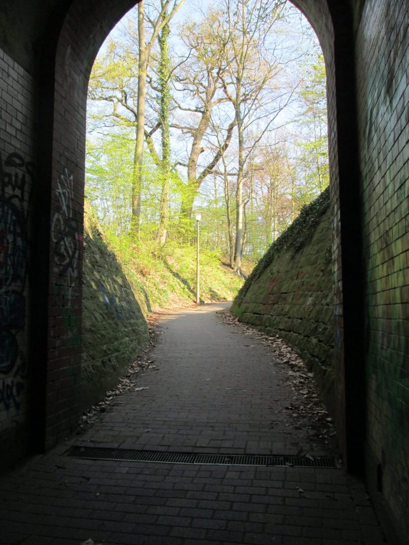 View Out Of The Pedestrian And Cyclists Tunnel Under The Elbchaussee Street